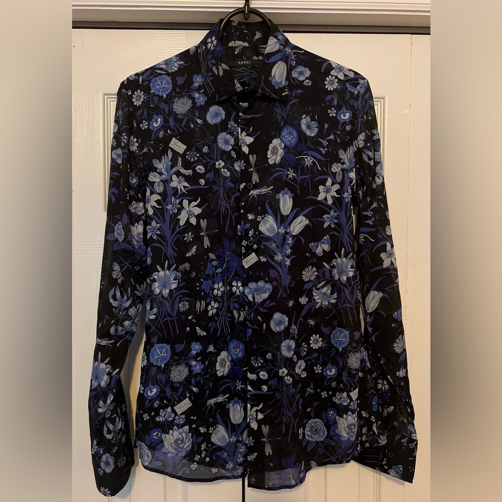 Archive Gucci flora print light weight cotton shirt.